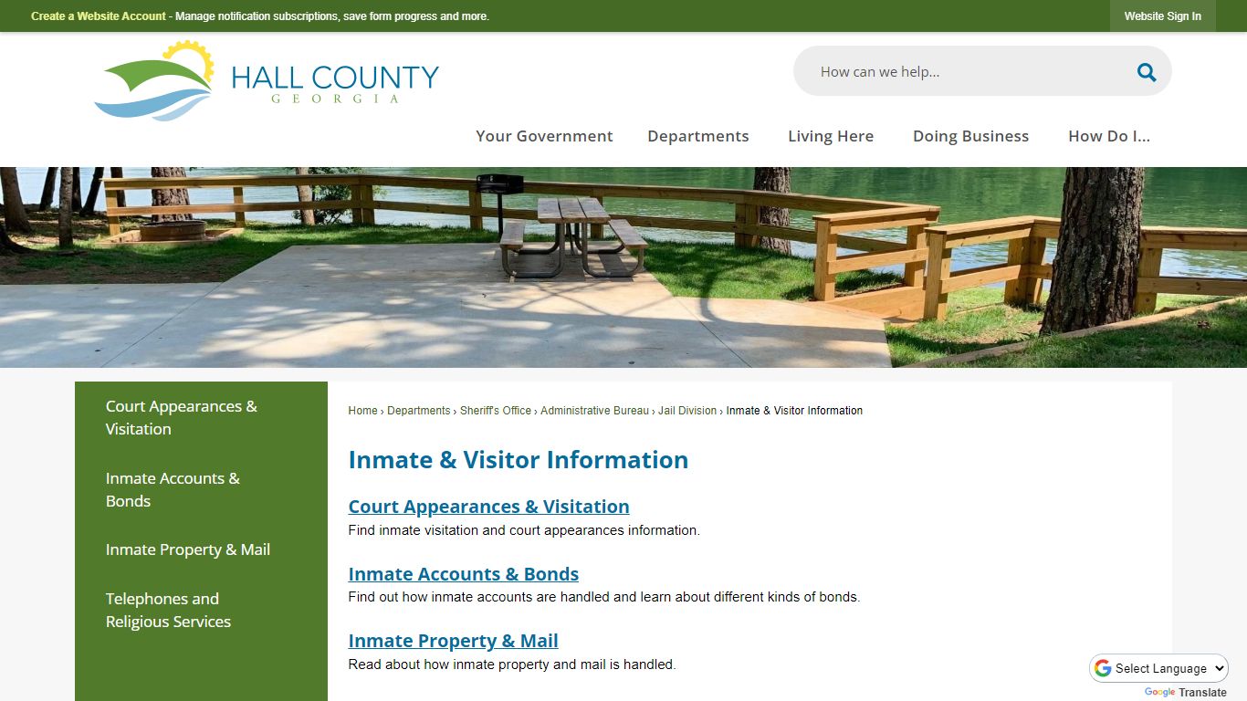 Inmate & Visitor Information | Hall County, GA - Official Website